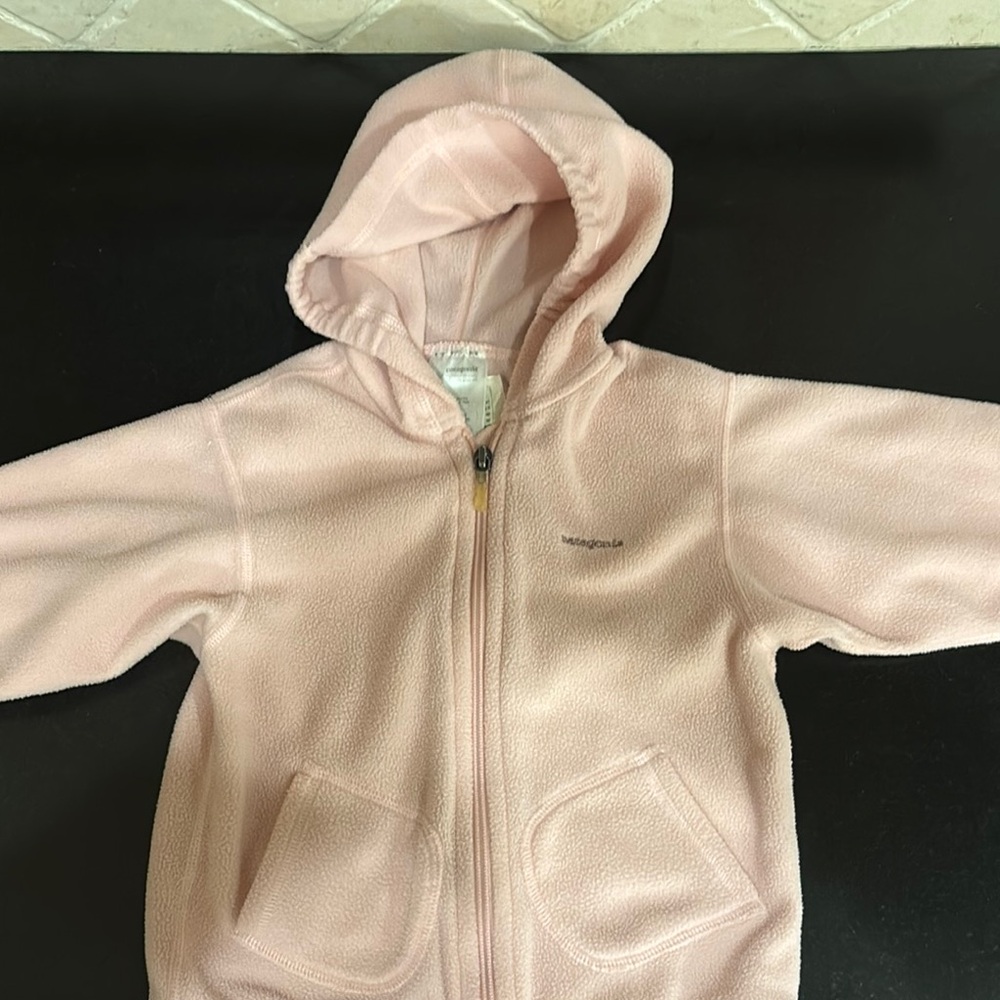 Patagonia Kids Light Pink Fleece Hoodie 3T